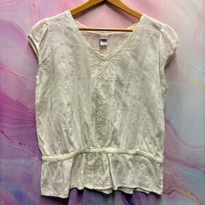 Canyon River Blues XL Cream Embroidered Lace Blouse Boho Colonial Romantic Artsy